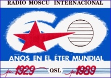 Carto QSL da Radio Central de Moscou USSR CCCP